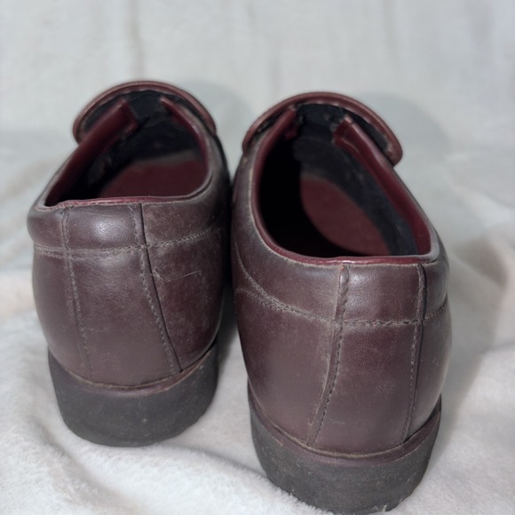 Vtg Dark‎ Brown Goodyear Leather Loafers 9 Comfort Slip On Moc Toe Braided 80s main image 5
